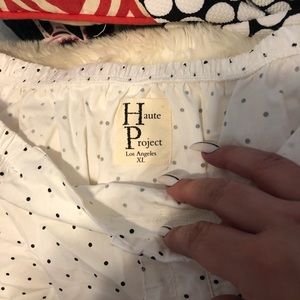 Polka dot off the shoulder blouse